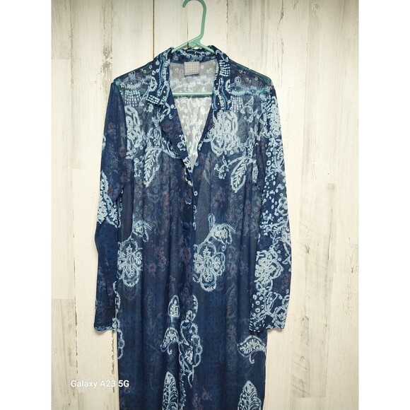 Rabbit Rabbit Rabitt 90s Floral Gauzy Kimono Duster 14M - Picture 3 of 9